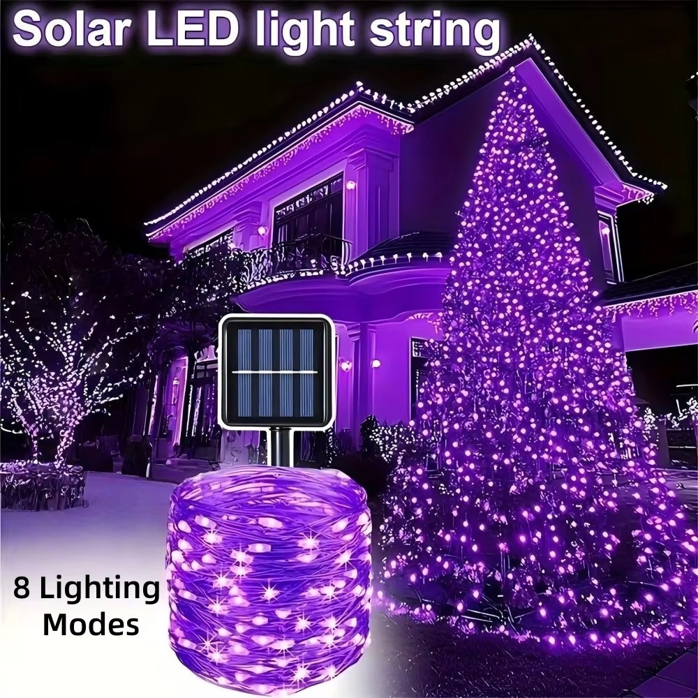 Halloween Led String Lights Orange - سلسلة إضاءة LED شمسية من الأسلاك