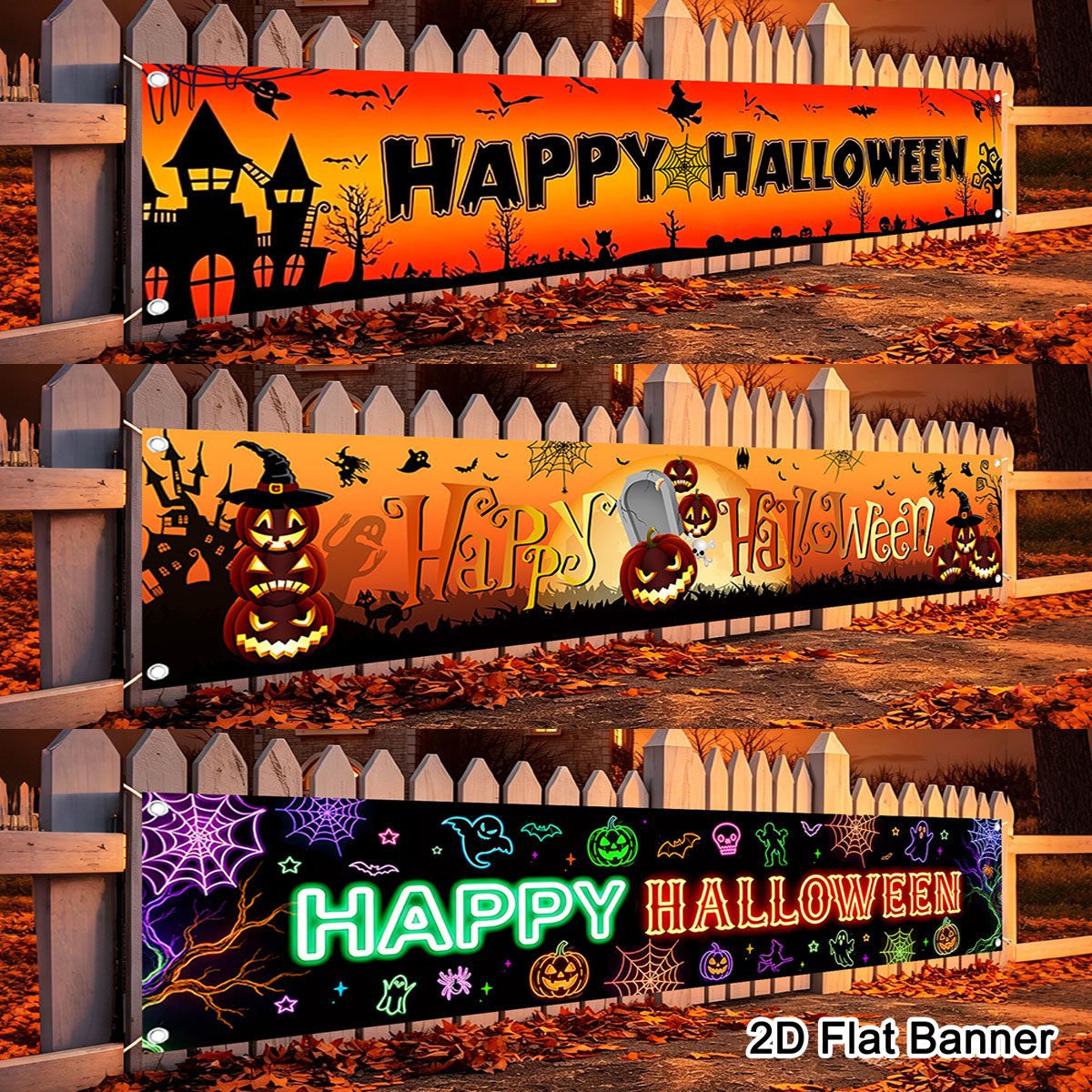 Pumpkin Lantern Halloween - لافتة هالوين سعيدة بنمط اليقطين، خلفية