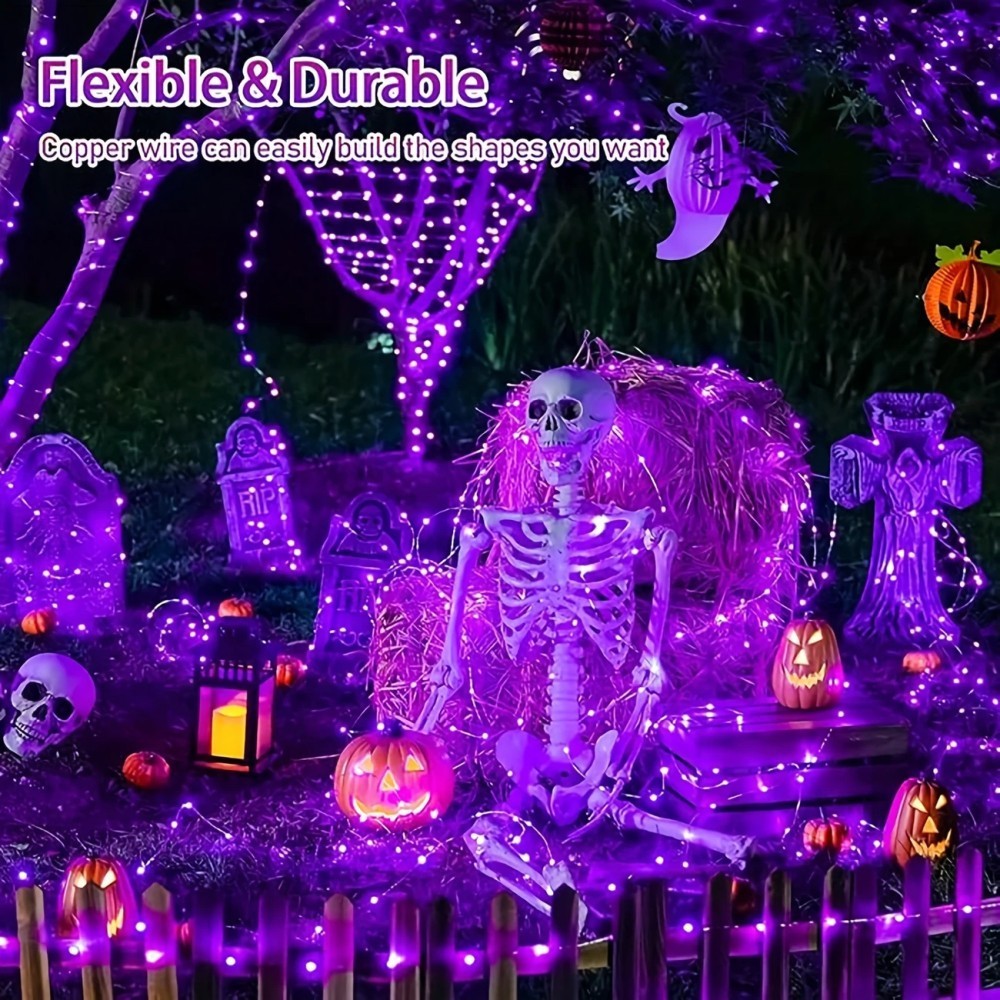 Halloween Led String Lights Orange - 1 قطعة من أضواء الهالوين الشمسية