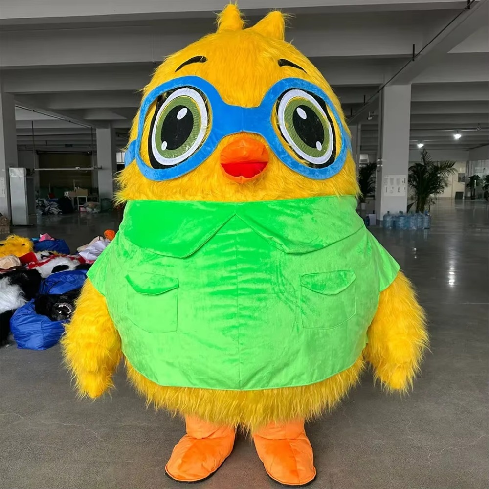 Halloween Costume Adult - دمية طائر قابلة للنفخ مع نظارات،