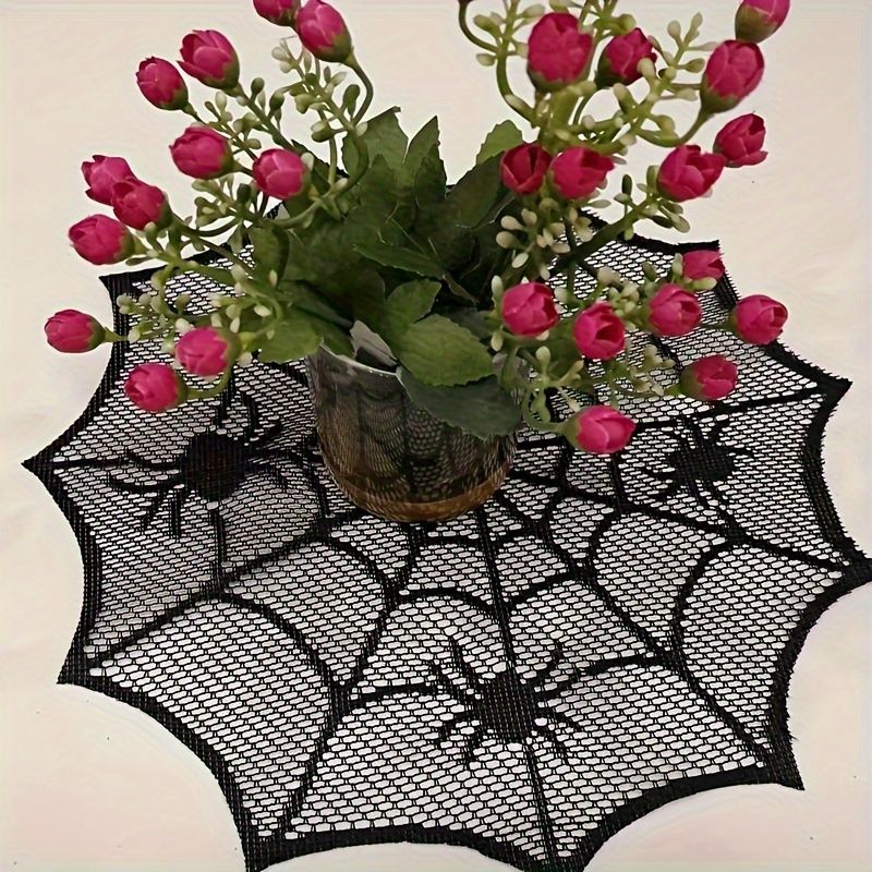 Spider Web Halloween Decoration - مفرش طاولة على شكل شبكة عنكبوت