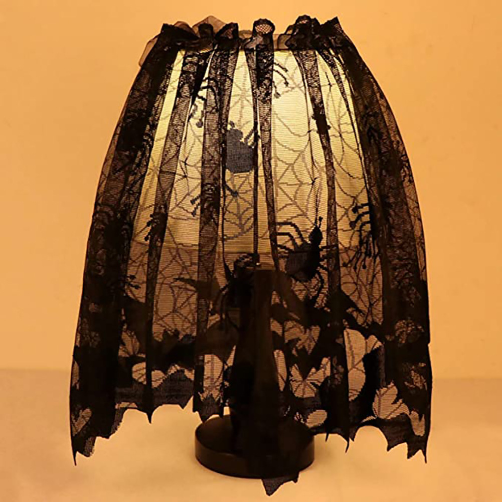 Spider Web Halloween Decoration - غطاء مصباح متعدد الاستخدامات من الدانتيل