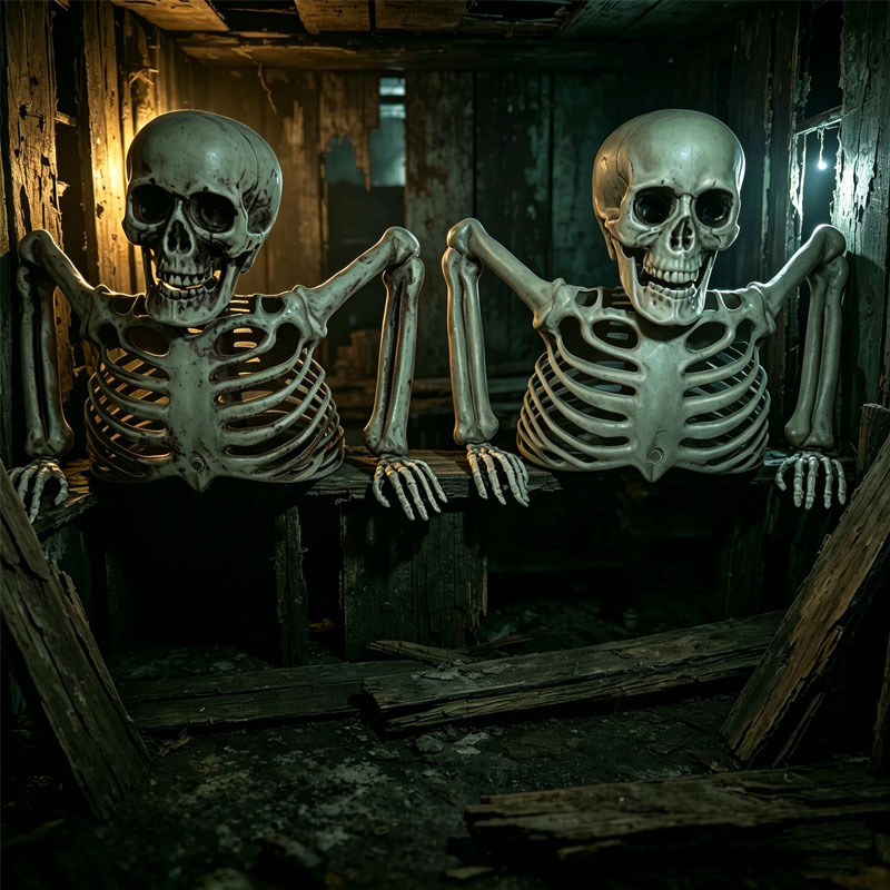 Halloween Skeleton Decoration - زينة جمجمة نصف هيكل عظمي مرعبة،