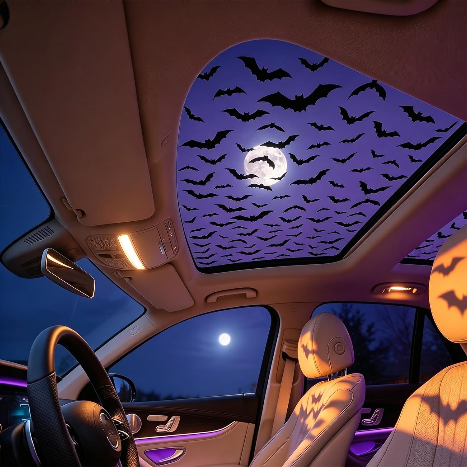 ملصقات سقف السيارة لعيد الهالو - مراجعة Spider Web Halloween Decoration وسعره