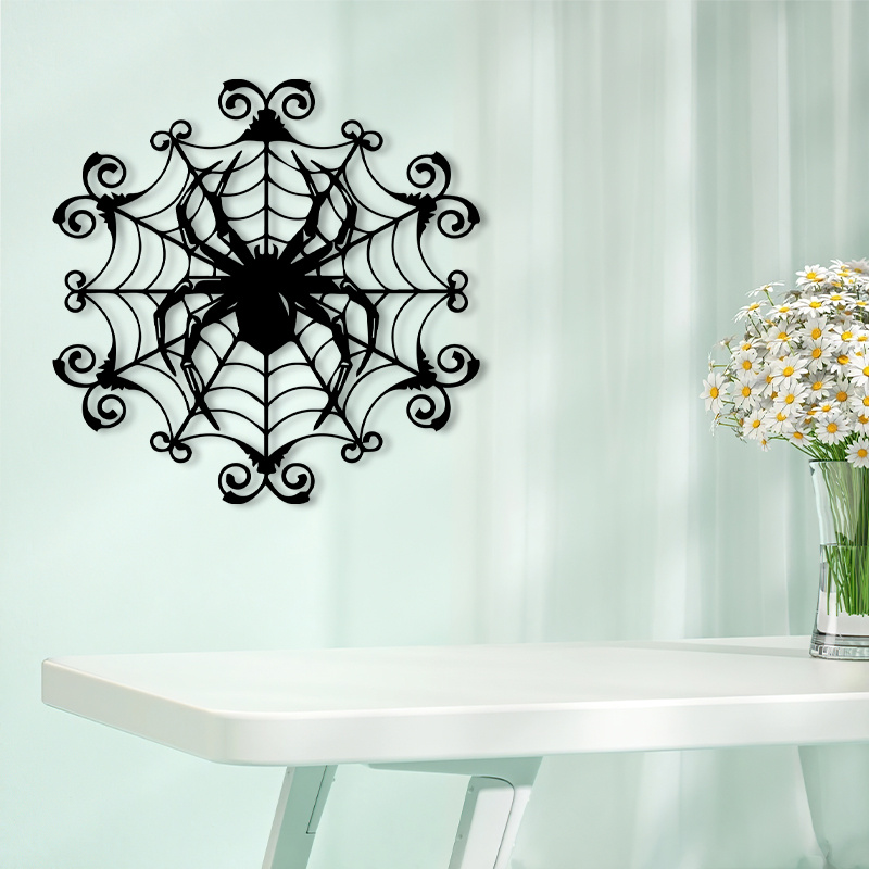 زينة جدارية معدنية على شكل شبك - مراجعة Spider Web Halloween Decoration وسعره