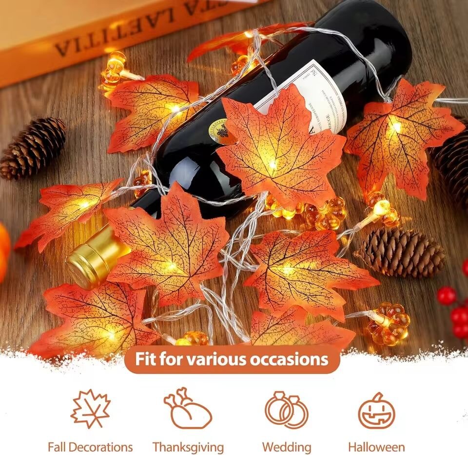 أضواء زينة على شكل قرع الهالوي - مراجعة Halloween Led String Lights Orange وسعره
