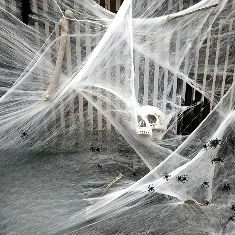 شبكات عنكبوت قابلة للتمدد، تحت - مراجعة Spider Web Halloween Decoration وسعره