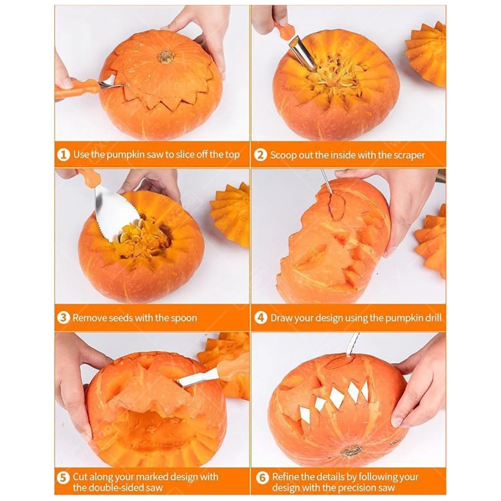 مجموعة أدوات نحت اليقطين لعيد  - مراجعة Pumpkin Lantern Halloween وسعره