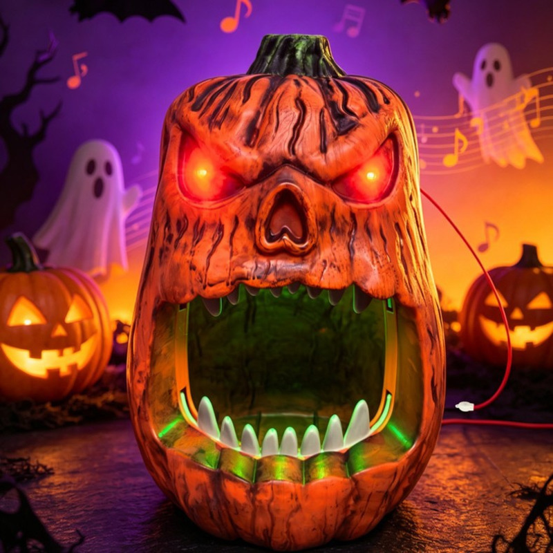 وعاء حلوى على شكل قرع مضيء بتق - مراجعة Pumpkin Lantern Halloween وسعره