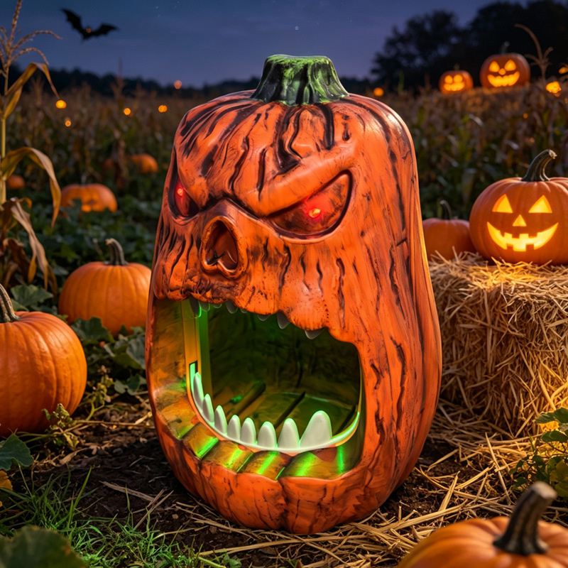وعاء حلوى على شكل قرع مضيء بتق - مراجعة Pumpkin Lantern Halloween وسعره