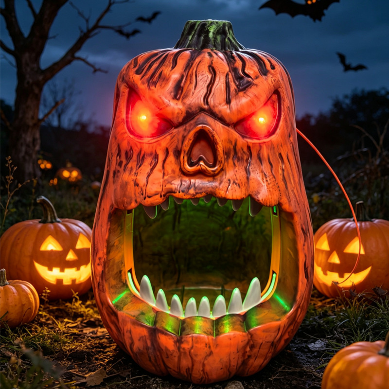 وعاء حلوى على شكل قرع مضيء بتق - مراجعة Pumpkin Lantern Halloween وسعره