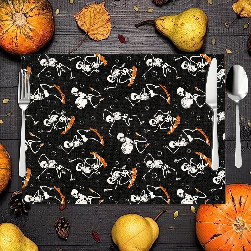 مفارش طاولة من الكتان مطبوعة ب - مراجعة Spider Web Halloween Decoration وسعره