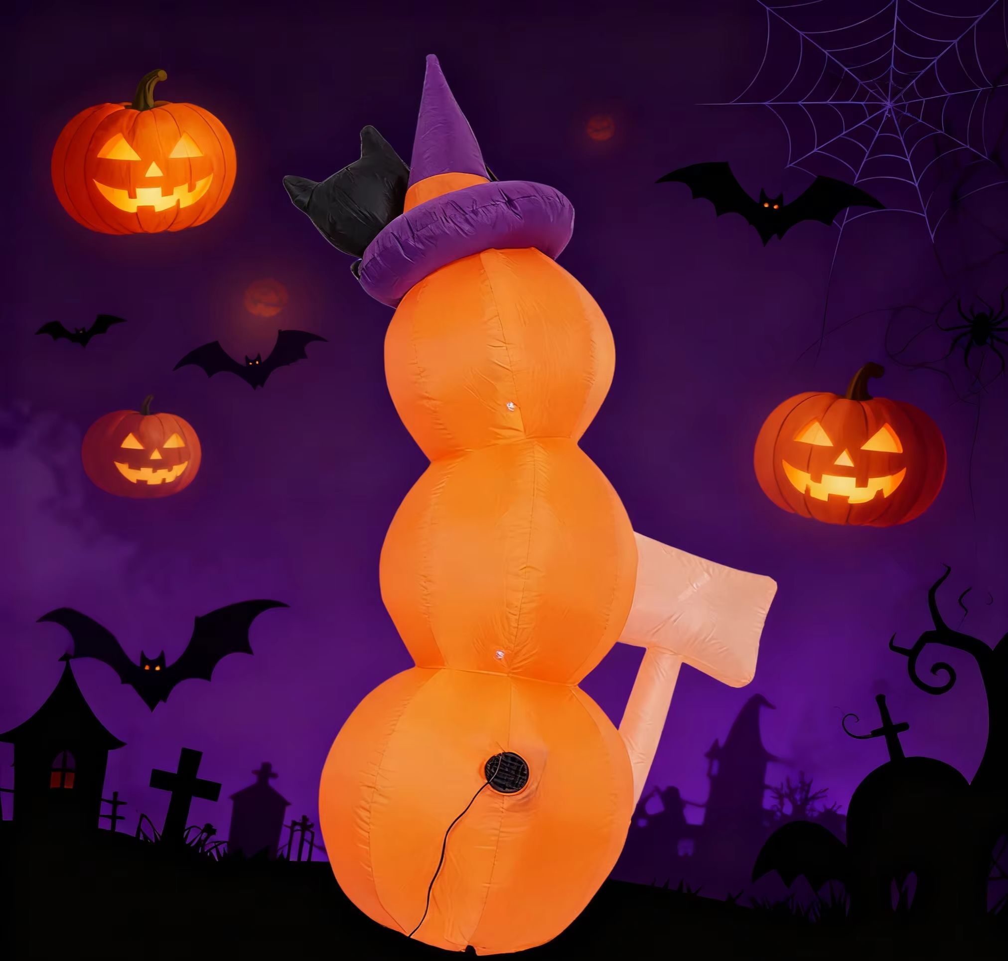 ديكور حديقة قابل للنفخ بطول 5. - مراجعة Halloween Pumpkin Decor Led وسعره