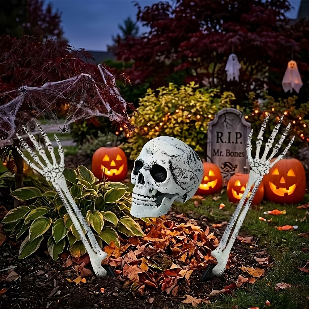 مجموعة ديكور حديقة الهالوين 3  - مراجعة Halloween Skeleton Decoration وسعره