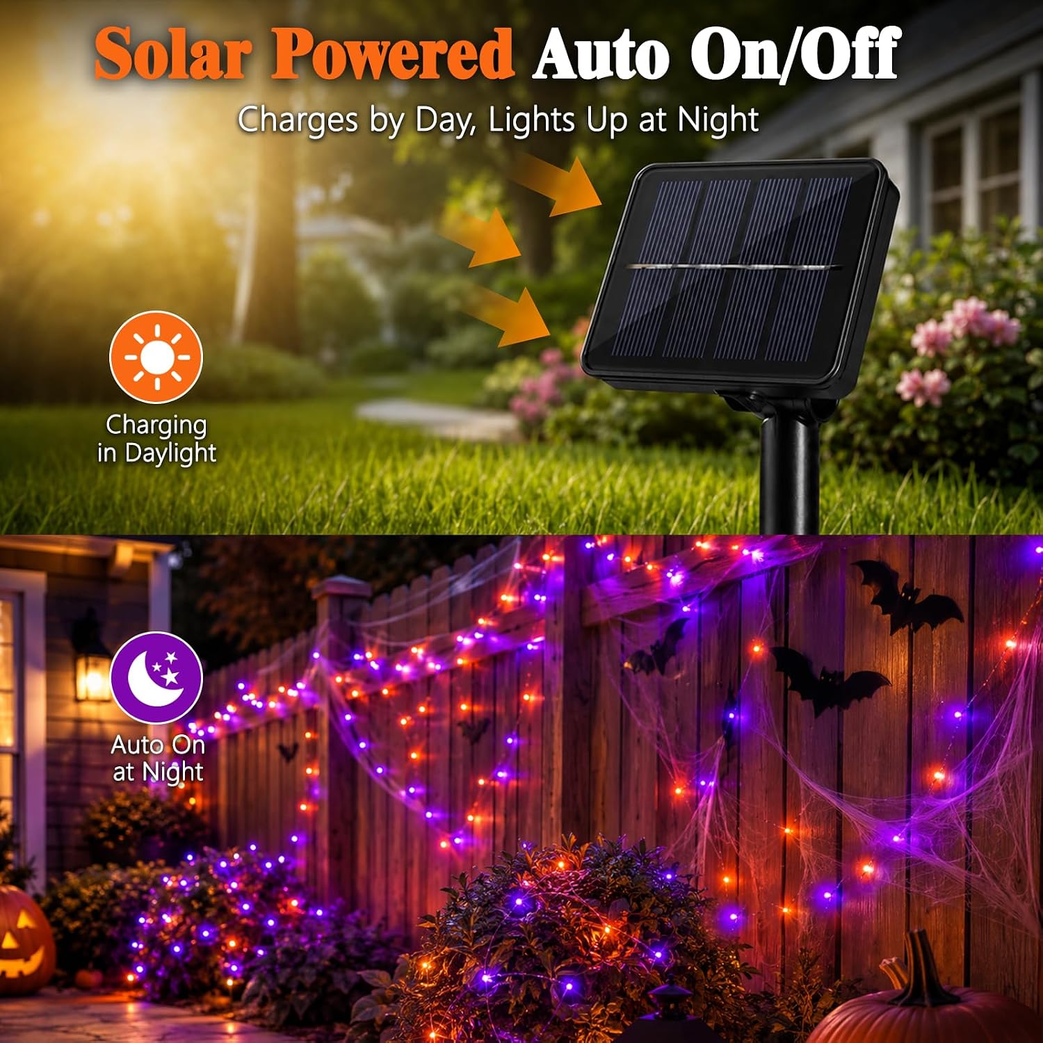 أضواء LED شمسية على شكل سلك نح - مراجعة Halloween Led String Lights Orange وسعره