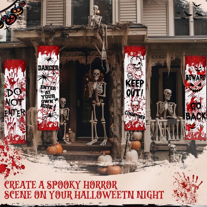 غطاء باب الشرفة من فيكاما لعيد - مراجعة Halloween Skeleton Decoration وسعره