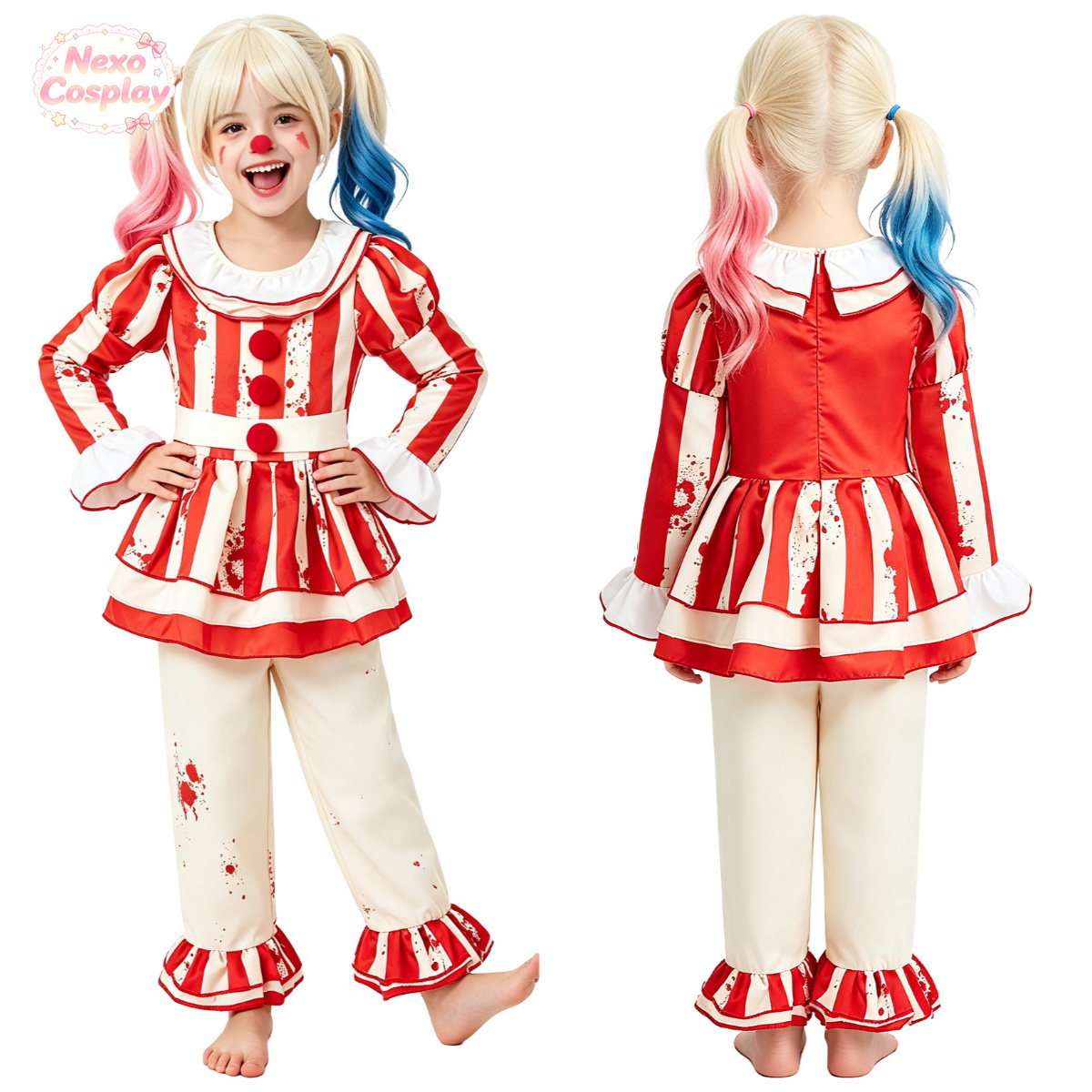 بدلة مهرج مرعب للأطفال بخطوط ح - مراجعة Halloween Costume Kids وسعره