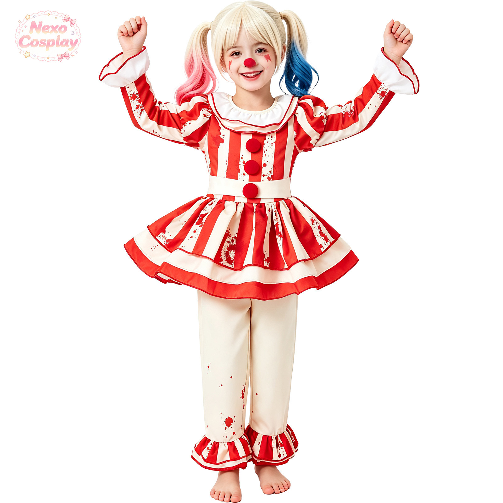 بدلة مهرج مرعب للأطفال بخطوط ح - مراجعة Halloween Costume Kids وسعره