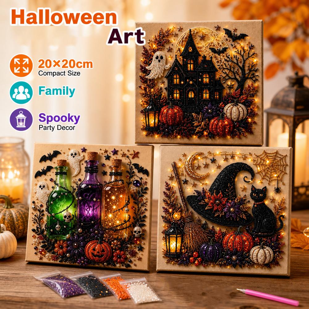 مجموعة فنون اللؤلؤ ثلاثية الأب - مراجعة Pumpkin Lantern Halloween وسعره