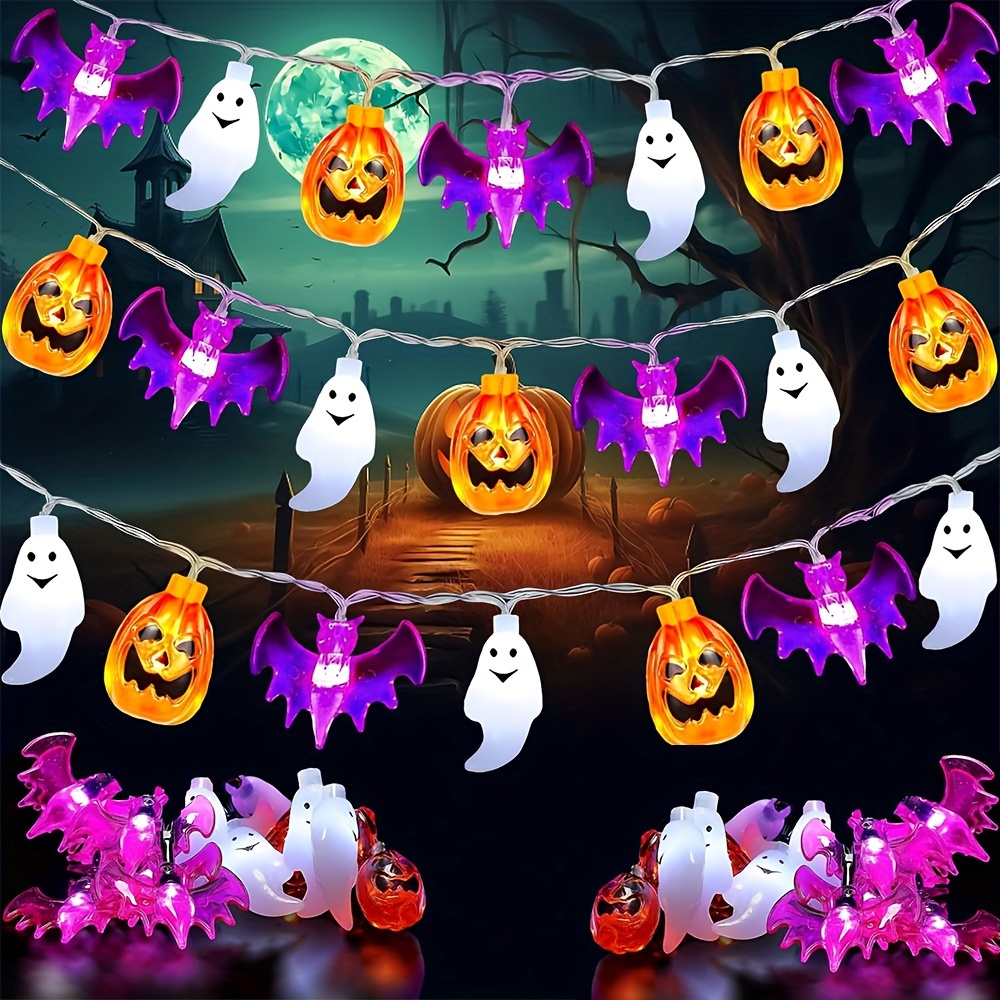 أضواء LED على شكل قرع وخفش وشب - مراجعة Halloween Led String Lights Orange وسعره