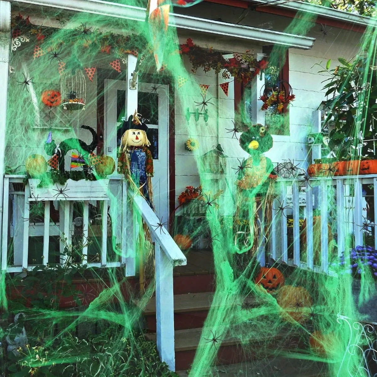 1-20 قطعة، شبكة عنكبوت قطنية م - مراجعة Spider Web Halloween Decoration وسعره