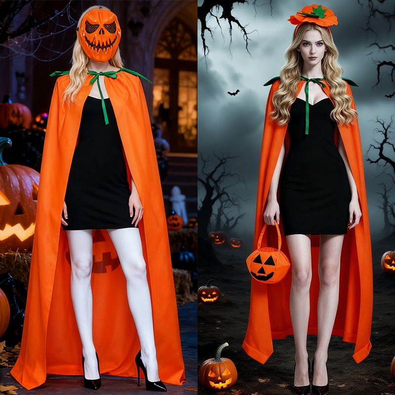 طقم زي اليقطين للهالوين، عباءة - مراجعة Pumpkin Lantern Halloween وسعره