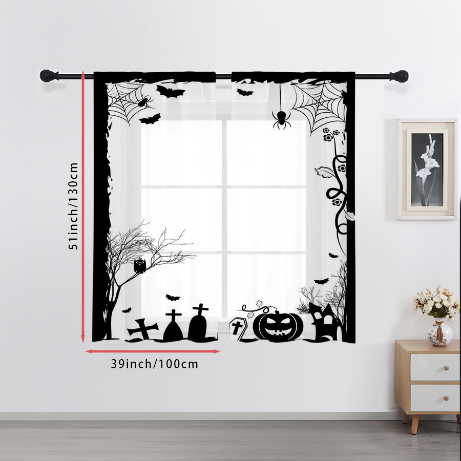 قطعتان من الستائر الشفافة المط - مراجعة Spider Web Halloween Decoration وسعره
