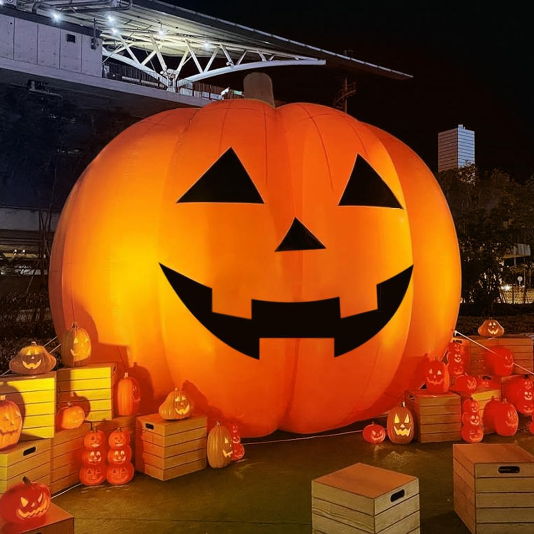 ديكورات قرعية قابلة للنفخ عملا - مراجعة Halloween Pumpkin Decor Led وسعره
