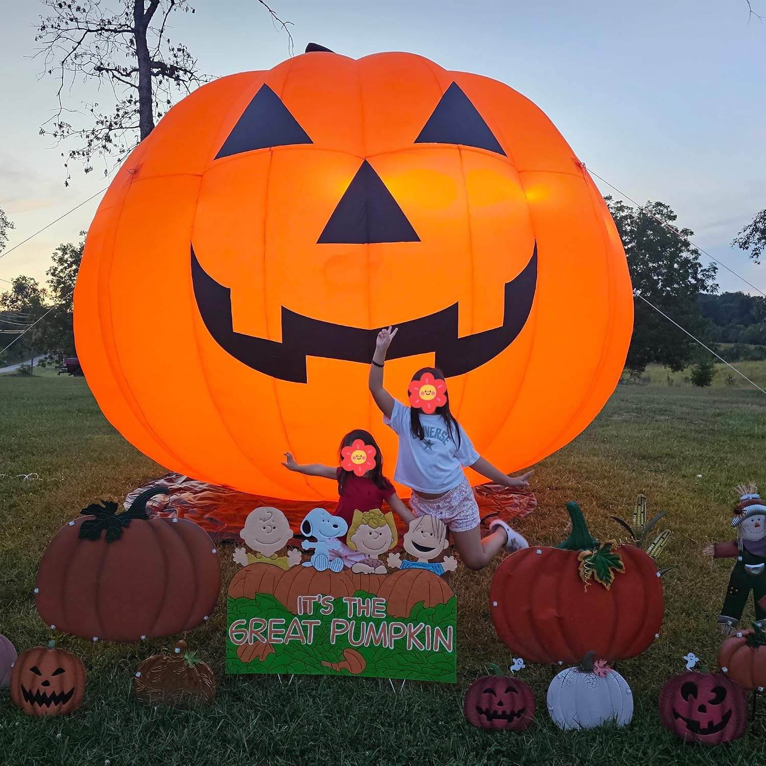 ديكورات قرعية قابلة للنفخ عملا - مراجعة Halloween Pumpkin Decor Led وسعره