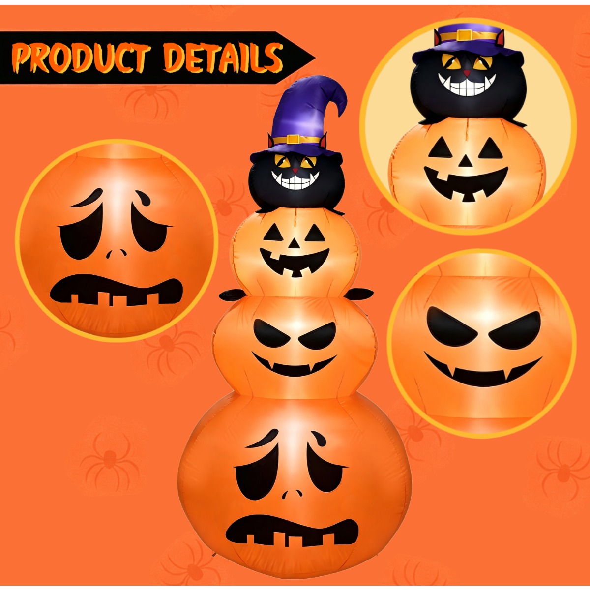 زينة عطلات خارجية للهالوين: قر - مراجعة Halloween Pumpkin Decor Led وسعره