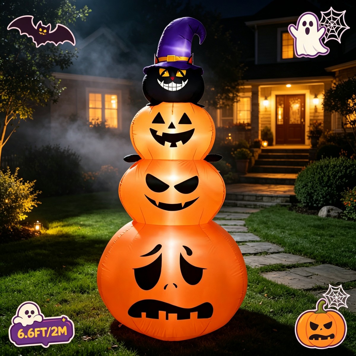 زينة عطلات خارجية للهالوين: قر - مراجعة Halloween Pumpkin Decor Led وسعره