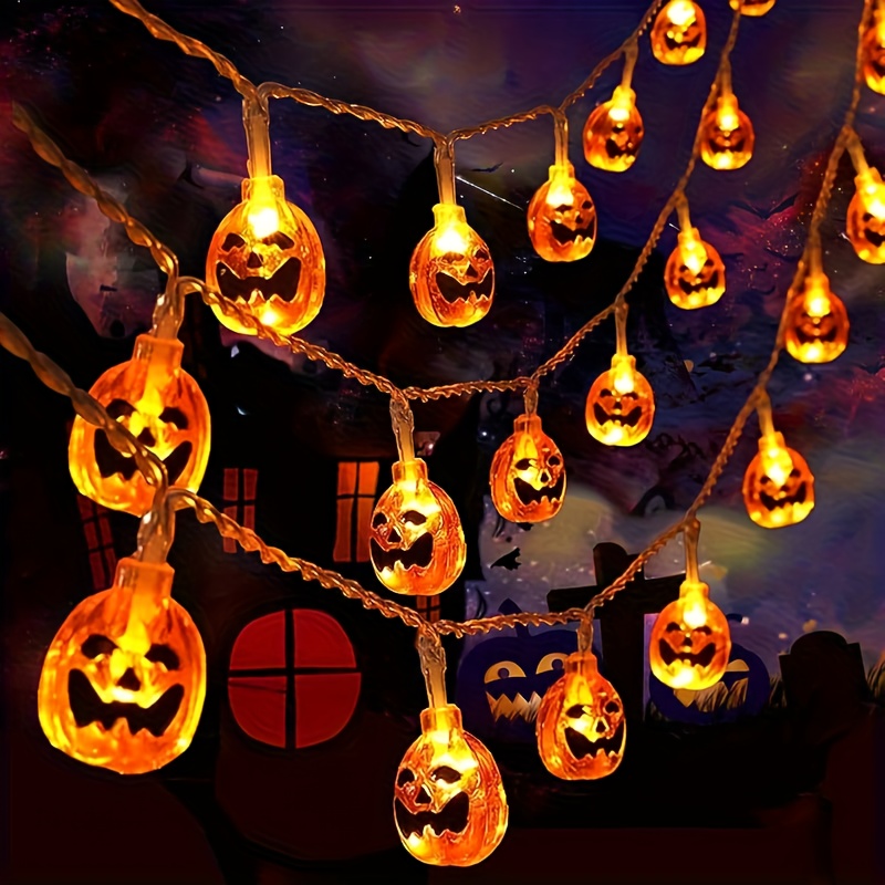 أضواء سلسلة على شكل قرع مبتسم  - مراجعة Halloween Led String Lights Orange وسعره