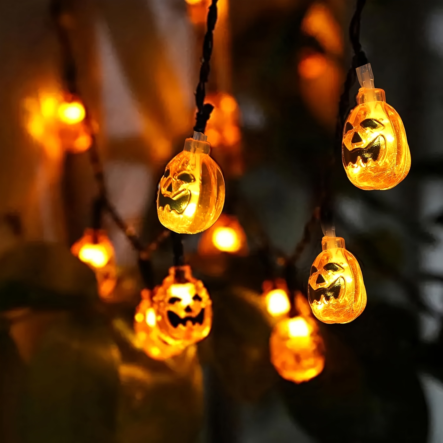 أضواء سلسلة على شكل قرع مبتسم  - مراجعة Halloween Led String Lights Orange وسعره