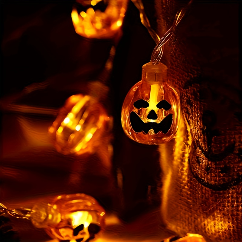 أضواء سلسلة على شكل قرع مبتسم  - مراجعة Halloween Led String Lights Orange وسعره