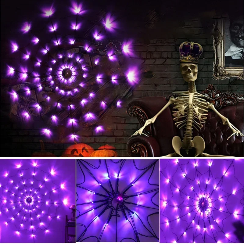 سلسلة الصمام ضوء مهرجان شبح ،  - مراجعة Spider Web Halloween Decoration وسعره