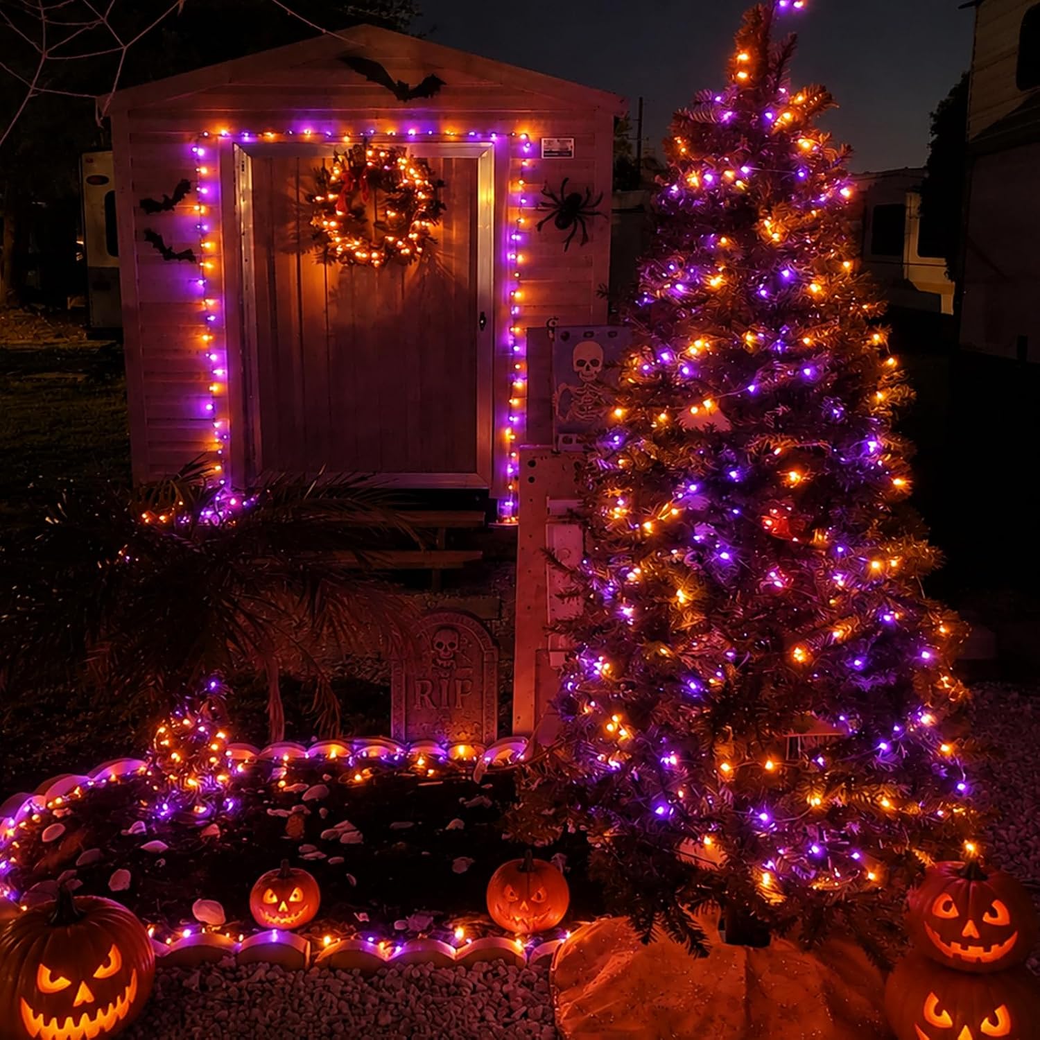 أضواء سلسلة نحاسية تعمل بالطاق - مراجعة Halloween Led String Lights Orange وسعره