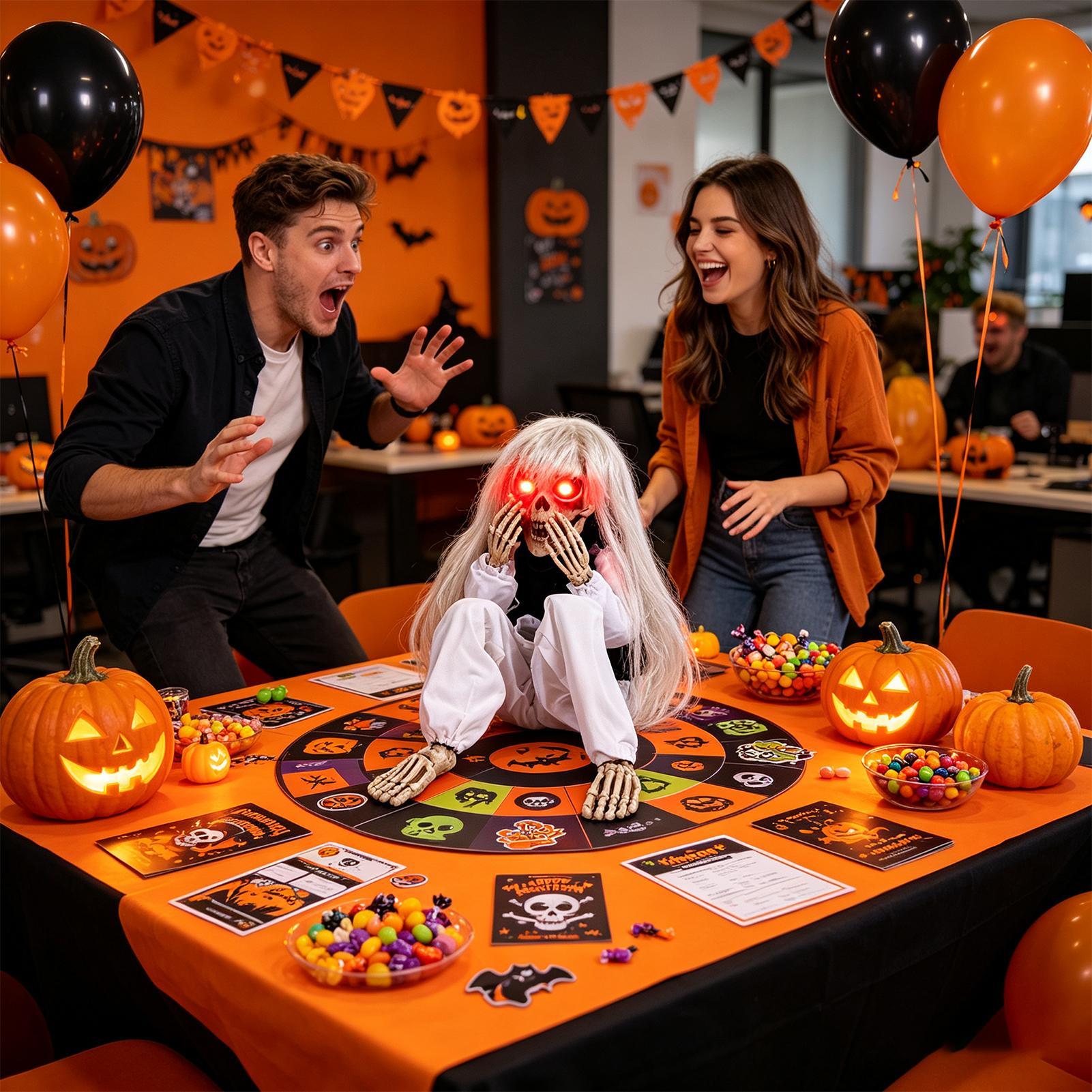 هيكل عظمي للهالوين بشعر طويل و - مراجعة Halloween Skeleton Decoration وسعره