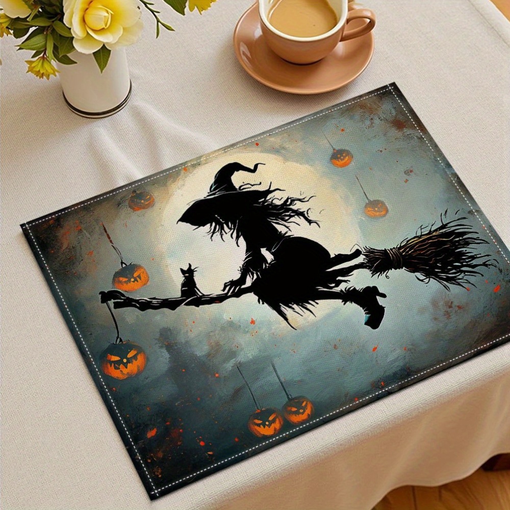 مجموعة من 4 مفارش طاولة بتصميم - مراجعة Pumpkin Lantern Halloween وسعره