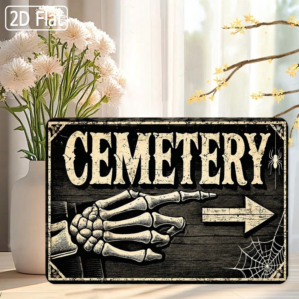 لوحة معدنية مسطحة ثنائية الأبع - مراجعة Halloween Skeleton Decoration وسعره