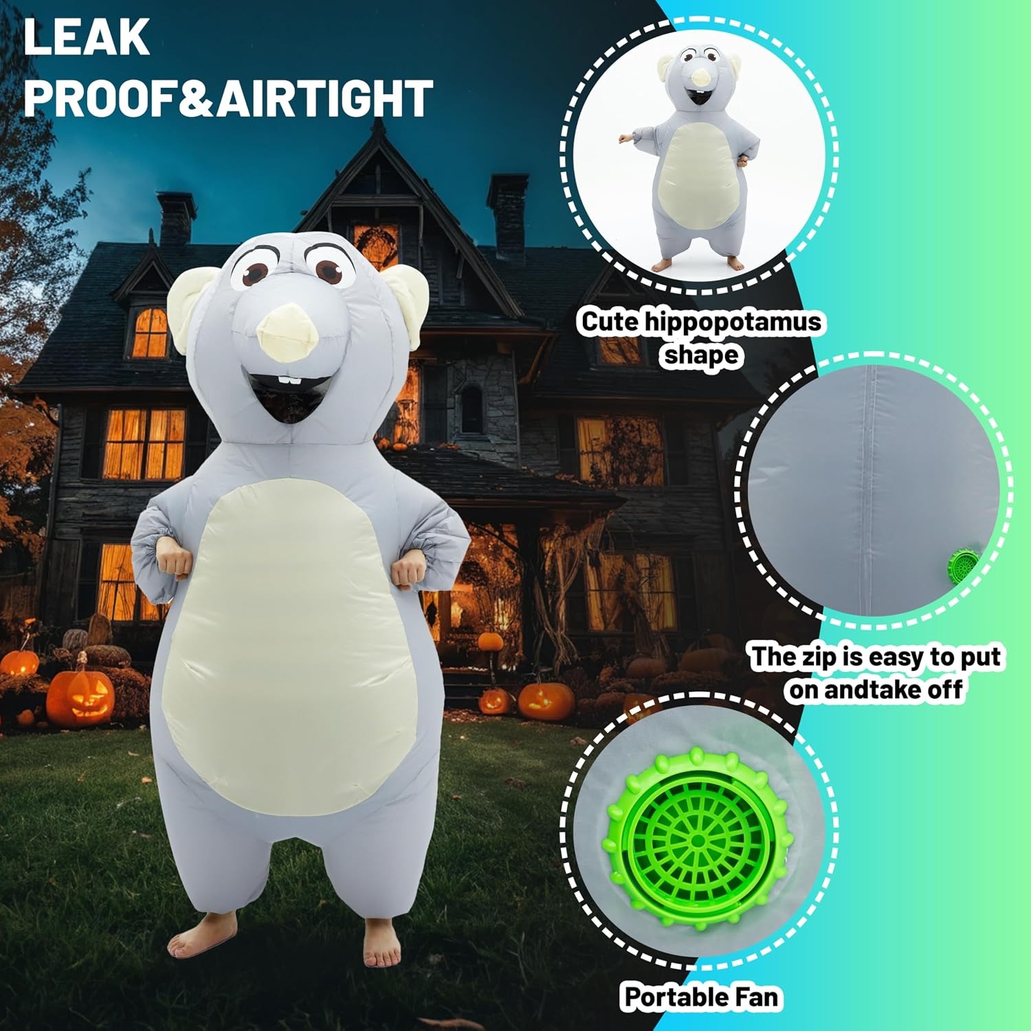 زي فأر قابل للنفخ للبالغين، زي - مراجعة Halloween Costume Adult وسعره