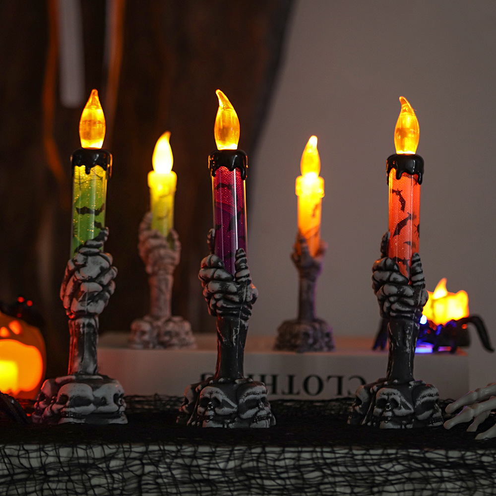 مصباح يدوي على شكل يد هيكل عظم - مراجعة Halloween Pumpkin Decor Led وسعره
