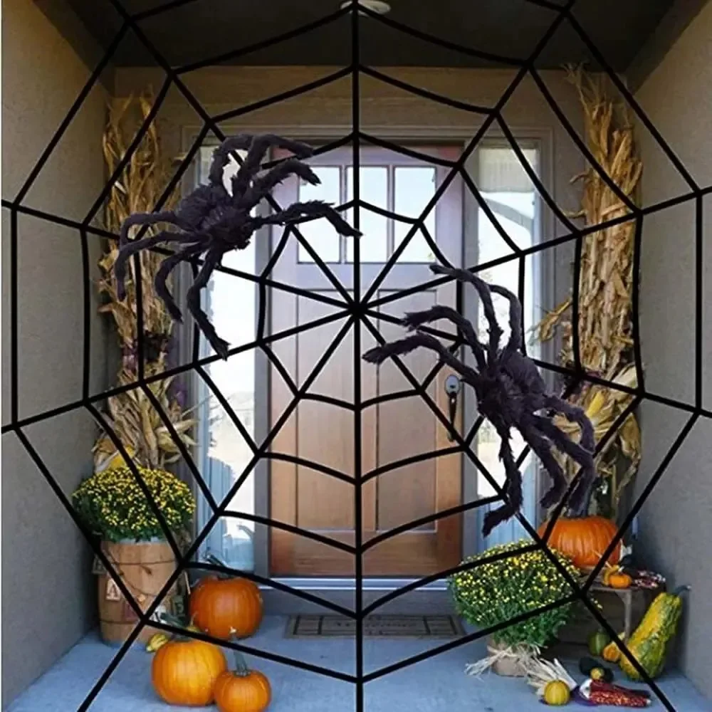 قطعة أو قطعتان من شبكة العنكبو - مراجعة Spider Web Halloween Decoration وسعره