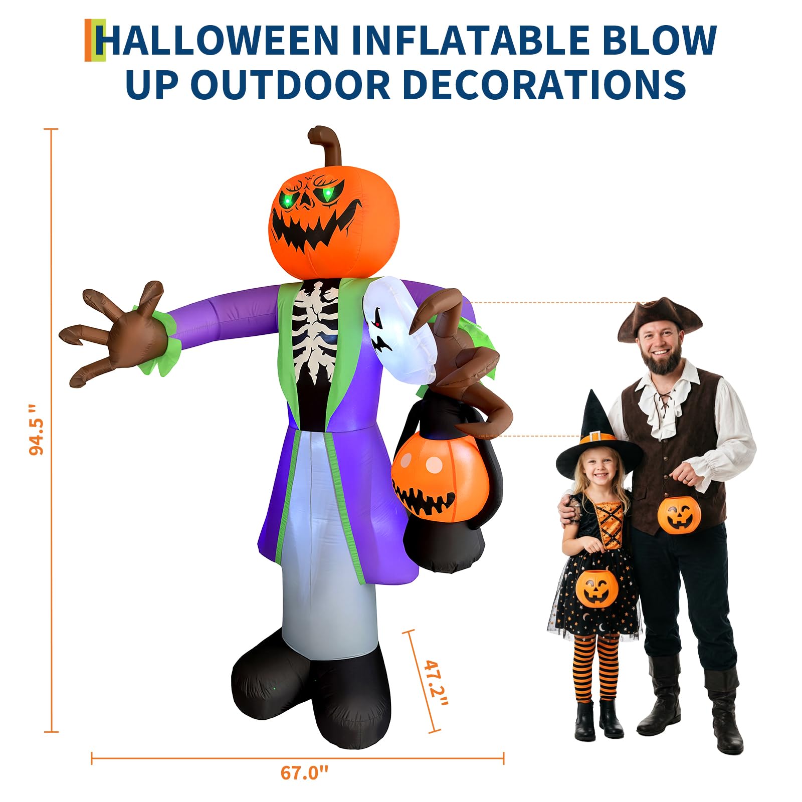 يقطينة هالوين قابلة للنفخ بطول - مراجعة Pumpkin Lantern Halloween وسعره