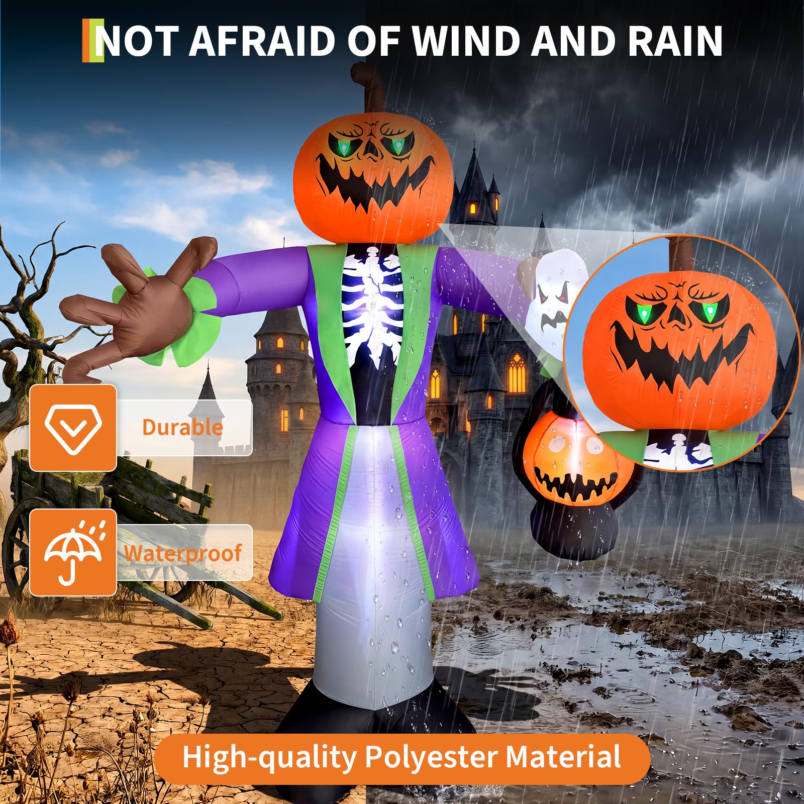 يقطينة هالوين قابلة للنفخ بطول - مراجعة Pumpkin Lantern Halloween وسعره